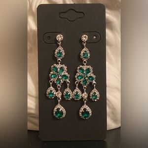 Faux emerald earrings